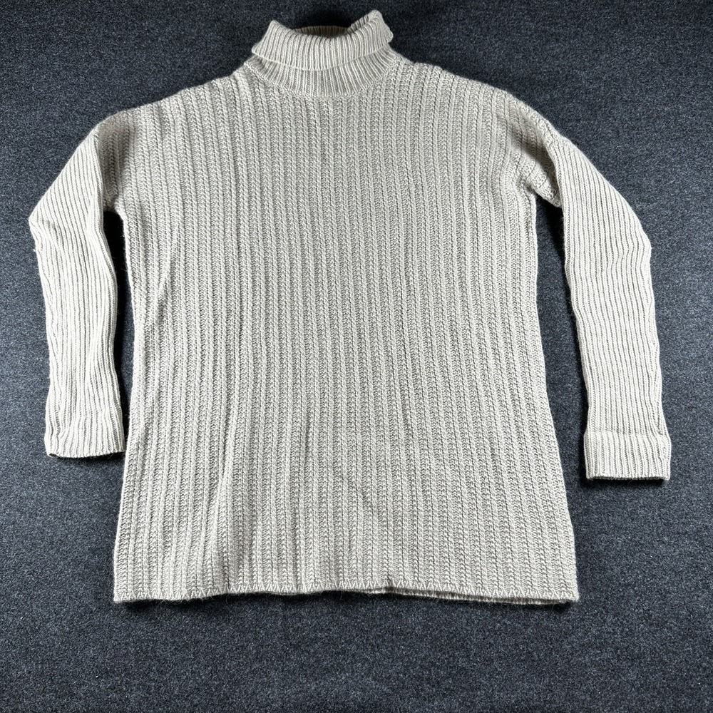 Garnet Hill Baby Alpaca/Angora Beige Turtleneck Knit Sweater Med Natural Capsule